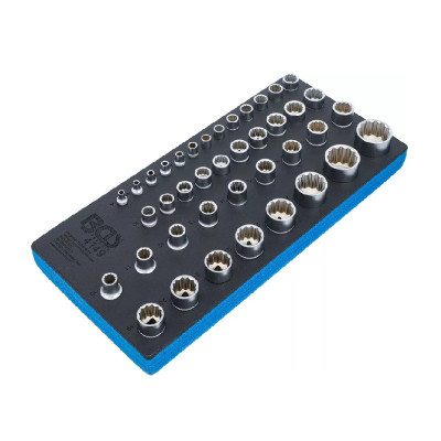 Wkład do wózka warsztatowego 1/3: nasadki dwunastokątne 6,3 mm (1/4"), 10 mm (3/8"), 12,5 mm (1/2")  40 szt.
