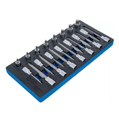 Zestaw nasadek bitowych Napęd kwadratowy wewnętrzny 12,5 mm (1/2")  Wielowypust wewnętrzny (do XZN) 22 szt.