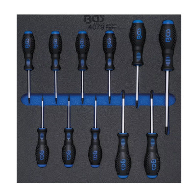 Wkład do wózka warsztatowego 2/3: śrubokręt o profilu T (do Torx) T6 - T40 11 szt.