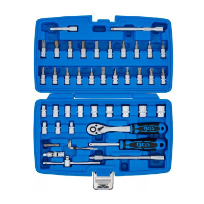 Zestaw kluczy nasadowych Napęd 6,3 mm (1/4") Rozmiary calowe 46 elementów