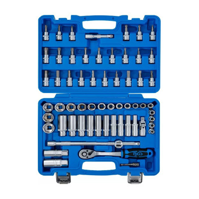 Zestaw kluczy nasadowych  Napęd 10 mm (3/8")  Rozmiary calowe 61 elementów