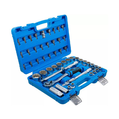 Zestaw kluczy nasadowych 12-kątnych  napęd 12,5 mm (1/2") rozmiar klucza 8 - 32 mm 51 elementów