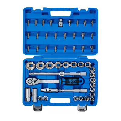 Zestaw kluczy nasadowych 12-kątnych  napęd 12,5 mm (1/2") rozmiar klucza 8 - 32 mm 51 elementów