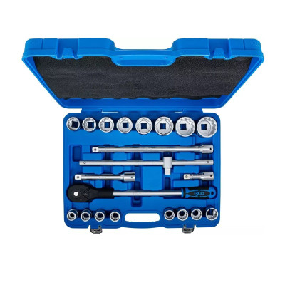 Zestaw kluczy nasadowych 12-kątnych napęd 20 mm (3/4") 21 elementów