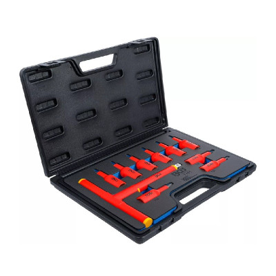 Zestaw końcówek bitowych VDE Napęd kwadratowy wewnętrzny 12,5 mm (1/2")  Profil T (do Torx) T20 - T55  10 elementów