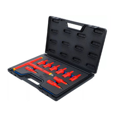 Zestaw końcówek bitowych VDE Napęd kwadratowy wewnętrzny 12,5 mm (1/2")  Profil T (do Torx) T20 - T55  10 elementów