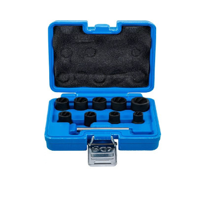 Zestaw nasadek o profilu spiralnym 3/8" zakres 10 - 19 mm