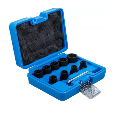 Zestaw nasadek o profilu spiralnym 3/8" zakres 10 - 19 mm