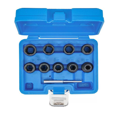 Zestaw nasadek o profilu spiralnym 1/2" zakres 10 - 19 mm
