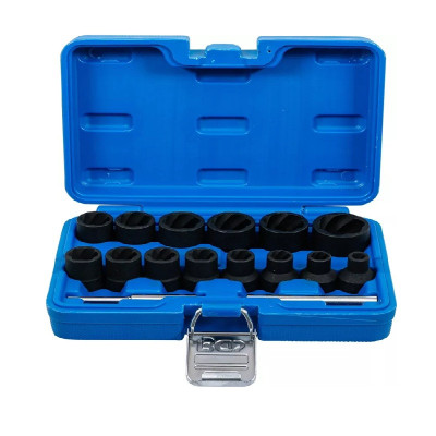 Zestaw nasadek o profilu spiralnym 1/2" zakres 8 - 27 mm