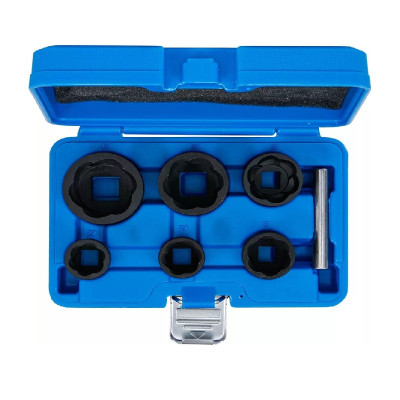 Zestaw nasadek o profilu spiralnym 1/2" + 3/4'' zakres 22 - 41 mm